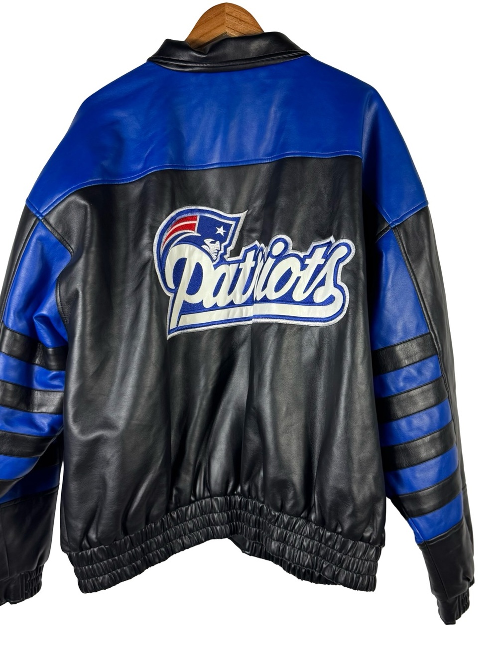 Vintage 90s NFL Game Day New England Patriots Leather Jacket Men's Size 2XL NWT
